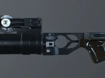 Grenade launcher Low-poly 3D model
