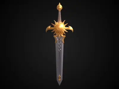 Stylized Elf Sword - Sunflare Fang - Game Ready 3D model