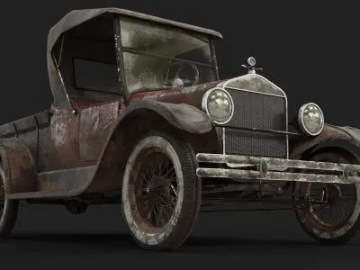 Old Rusted Vintage Pickup Truck Low-poly 3D model