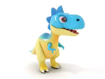 Cute Cartoon Dinosaur D Model Pack Low-poly 3D model