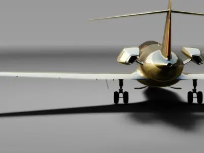 CONCEPT PRIVATE JET Low-poly 3D model