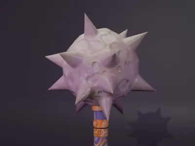 Meteorite Mace Stylized 3D Weapon Low-poly 3D model