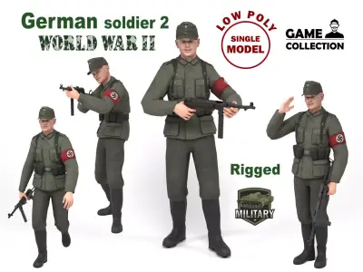 German Soldier 2 Low-poly 3D model