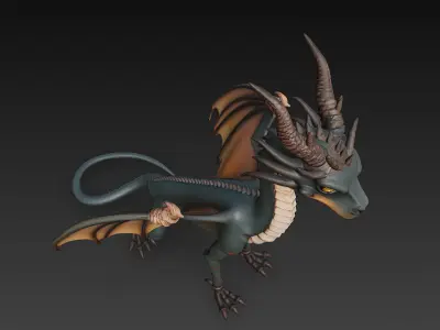 Dragon Realistic 3D Model Basic - Low Poly Realistic  Low-poly 3D model