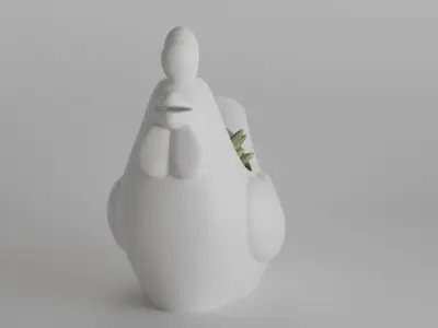 Cute Minimalist Chicken Planter 3D print model
