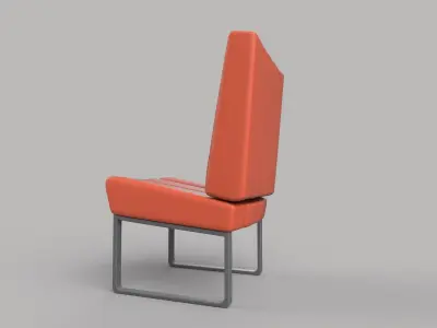 chair orange leather Low-poly 3D model