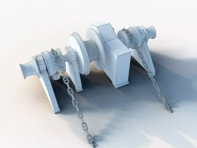 Anchor-Mooring Winch Double 3D model