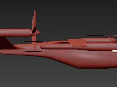 hyundai uber fly taxi concept rigged animated high poly 3D model