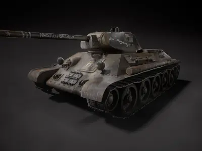 T34-57 1941 Soviet Tank Low-poly 3D model