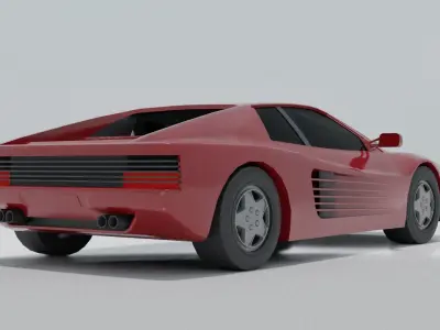 Ferrari Testarossa Free low-poly 3D model
