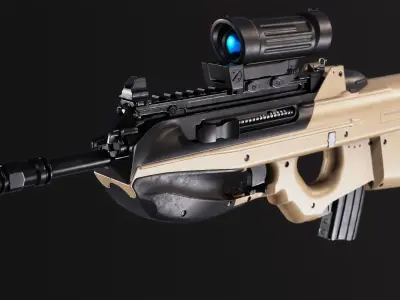 FN F2000 Assault-Rifle Low-poly 3D model