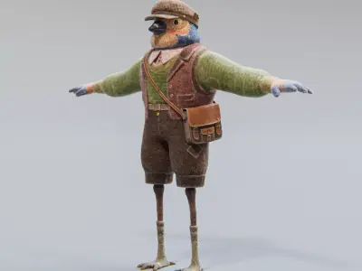 Bird character Free 3D model