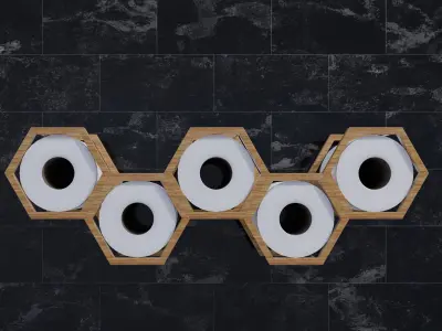 Toilet Paper Shelf - Modern Design 3D Model Free 3D model