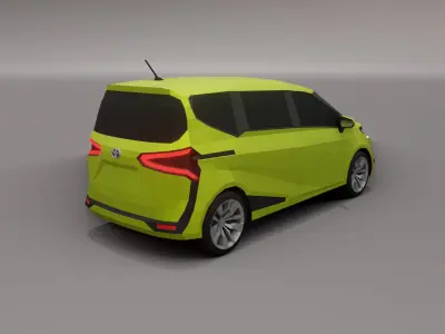 Toyota Sienta low poly 3D model