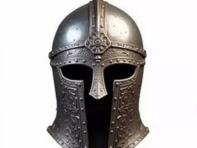 Medieval Knight Helmet 3D Model Low-poly 3D model