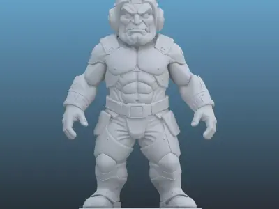 Cybernetic Dwarf Warrior - Sci-Fi Soldier 3D Miniature PM-112 3D print model