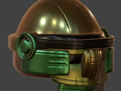 Gas mask helmet 3d model scifi Low-poly  Low-poly 3D model 552