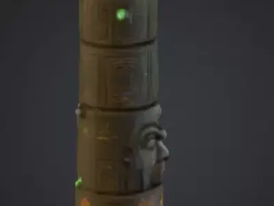 Emerald Totem Low-poly 3D model
