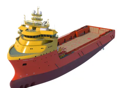 92 m Platform Supply Vessel Edda Ferd 3D model