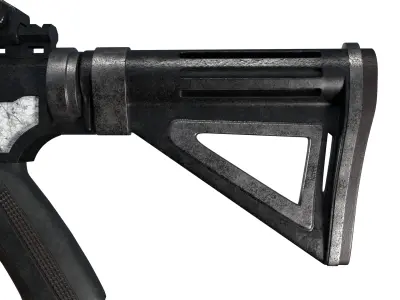 Space age Colt AR 15 machine gun assault rifle 3D model