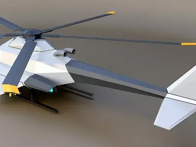 Lowpoly military helicopter Free low-poly 3D model