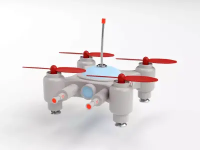 Mini Quadcopter rigged 3d model Low-poly 3D model