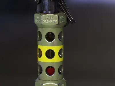 FlashBang 3D grenade launcher Low-poly 3D model