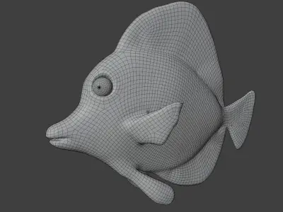 butterfly fish animated Low-poly 3D model