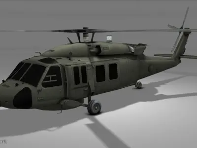 SH60 Helicopter Low-poly 3D model