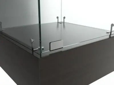 Store Frameless Glass Tower Showcase 3D model