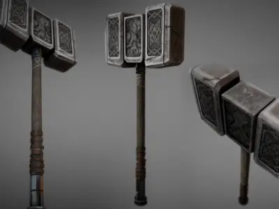Medieval Warhammer Collection 01 Low-poly 3D model
