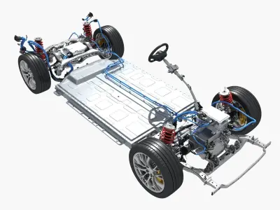 Electric vehicle chassis 3D model