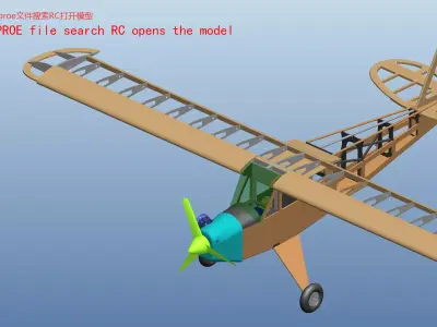 RC fixed-wing model aircraft 3D model