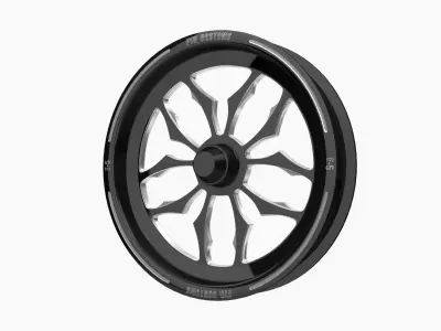 FTD Customs F5 Thrasher dragster spindle front wheel Low-poly 3D model