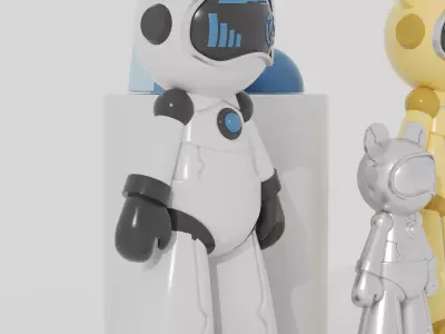 Robot Toy Low-poly 3D model