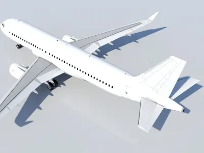 Airbus A320 ceo CFM Winglets  Low Poly Static Blank Low-poly 3D model