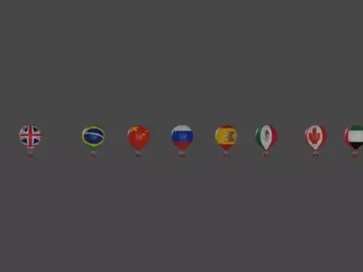 Hot air balloon go around the world 3D model