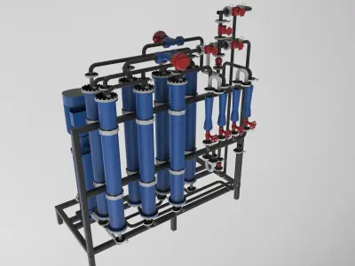 Osmosis water purification system 3D model
