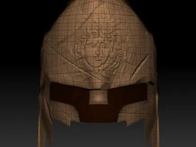 Greek Gorgon Helmet Low-poly 3D model