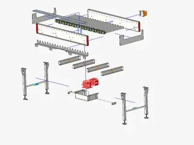 Roller Conveyor 01 Low-poly 3D model