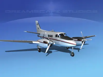 Beechcraft C-6 Transport V07 US Navy 3D model
