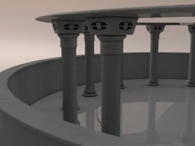 Temple circular pedestal 3D model