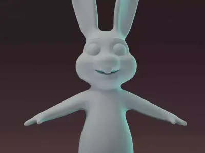 FREE Cartoon Rabbit Rigged Base Mesh 3D Model Free 3D model