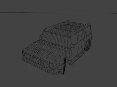 Low-Poly Hummer H3 Car Low-poly 3D model