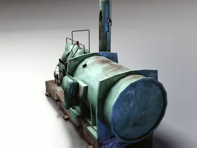 Centrifugal Water Pump Low-poly 3D model