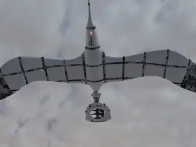 Albatros AirShip-DroneShip Low Poly Free low-poly 3D model