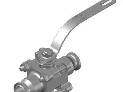 Sanitary Ball Valve TC 3-4 in 3D model