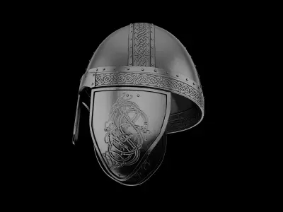 Viking helmet engraved 3D model