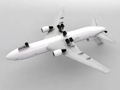Douglas DC-10 Airliner - Generic White Low-poly 3D model