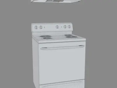 Stove with Hood Free low-poly 3D model